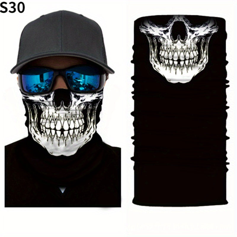 Skull Head Half Face Magic Scarf Seamless Neck Outdoor Mask