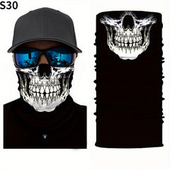Skull Head Half Face Magic Scarf Seamless Neck Outdoor Mask