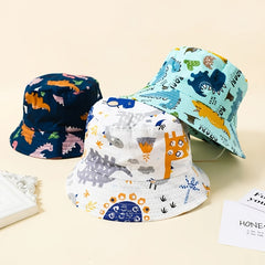 Boys Casual Dinosaur Print Bucket Hat Sun Protection