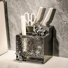 Large Capacity Chopstick Holder Cutlery Organizer with Drip Tray