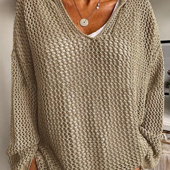 Casual Sweater Women's Plus Solid Long Sleeve Hooded Jumper
