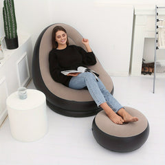2pcs Inflatable Sofa Plush Lazy Bed Portable Foldable Sofa Chair
