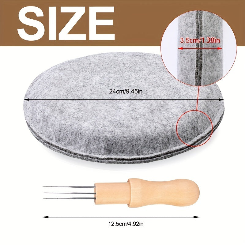 Needle Felting Pad 24 X 24 X 3.51 cm Grey Sponge Needle Felting Mat