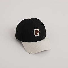 Kids Adjustable Casual Baseball Cap Sunshade with Letter P Embroidery