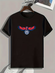 Eagle Print Graphic Tee for Men - Casual Summer T-shirt