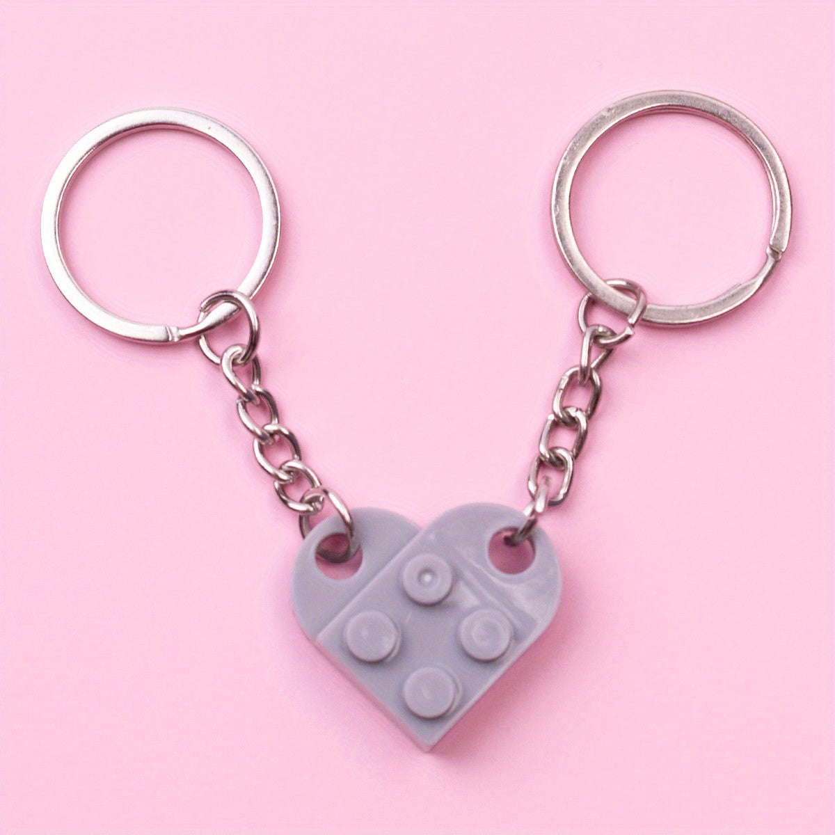 Heart Shape Building Block Keychain Couple Friendship Family Gift