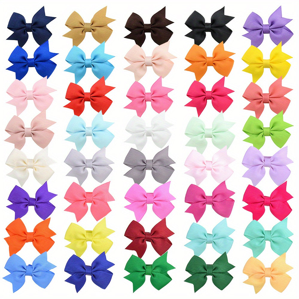 40pcs Baby Girls Bowknot Hair Clips & Pins for Parties & Holidays