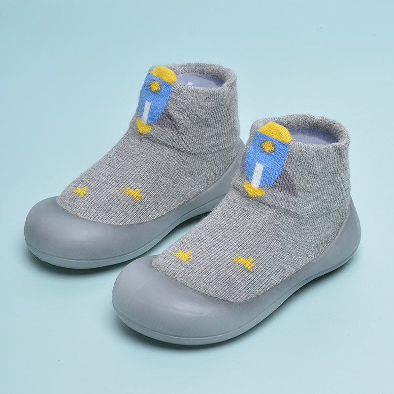 Boys Yellow Cartoon Print Indoor Sock Shoes Autumn & Winter