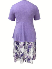 Ruched Front Peplum Top & Floral Maxi Skirt Set