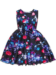 Girls Galaxy Print Sleeveless Dress Kids Clothes