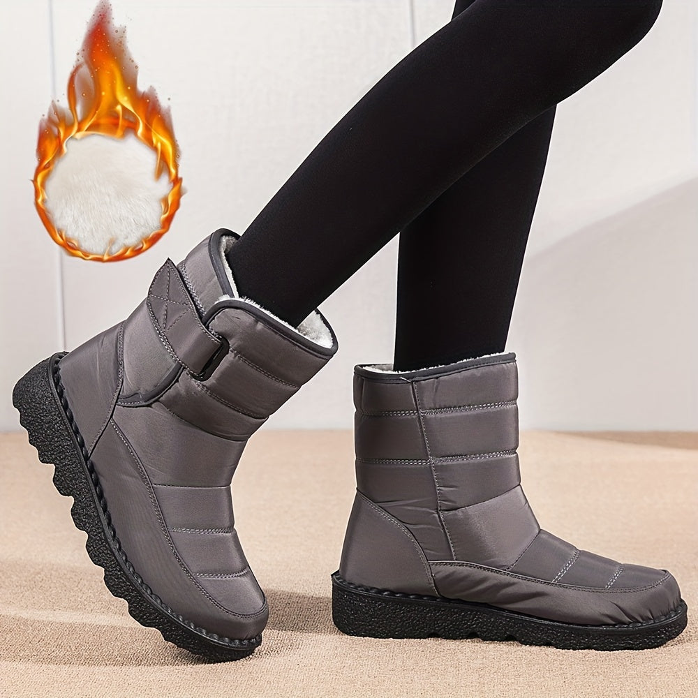 Women's Waterproof Snow Boots Round Toe Warm Non Slip Shoes