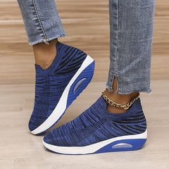 Women's Lightweight Wedge Sneakers with Air Cushion Knitting Socks