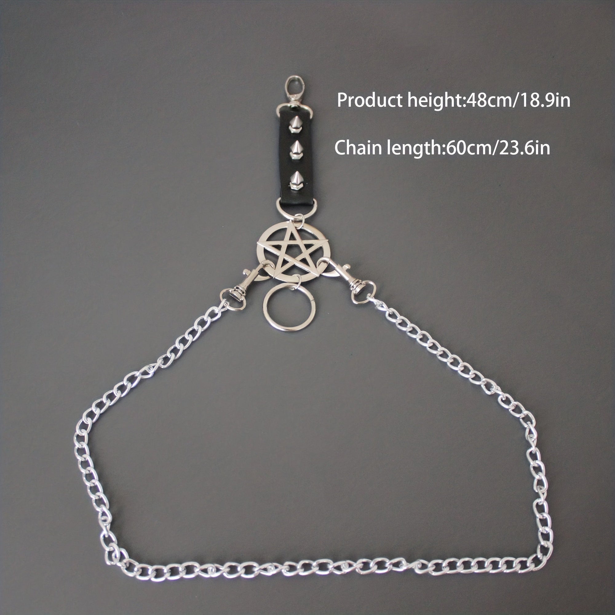 Men's Gothic PU Leather Chain Pants Accessories Chain