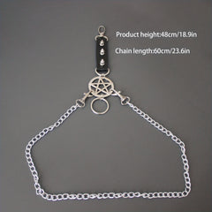 Men's Gothic PU Leather Chain Pants Accessories Chain