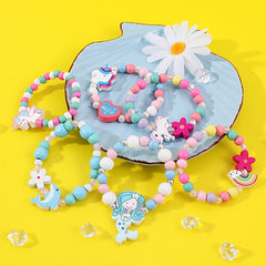 12pcs Makersland Bracelets For Teen Kids Colorful Wood Bead Bracelets
