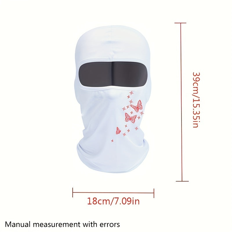 Butterfly Print Summer Riding Mask Balaclava Hat