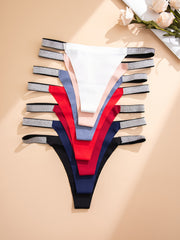 Solid Thongs Soft & Comfy Intimates Panties Women's Lingerie