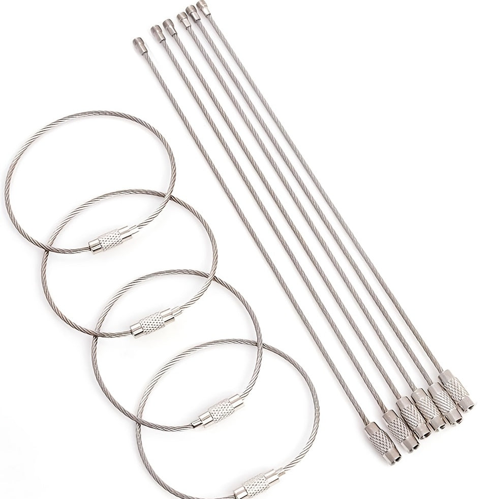 Stainless Steel Wire Keychain Ring 1.5mm x 5.91in