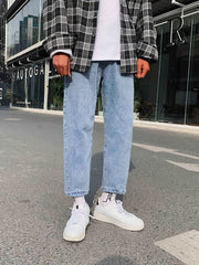Men's Street Style Loose Fit Jeans with Pockets