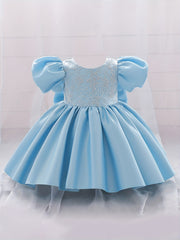 Fabulous Gown Dress With Big Bow - Girls Birthday Party Dress