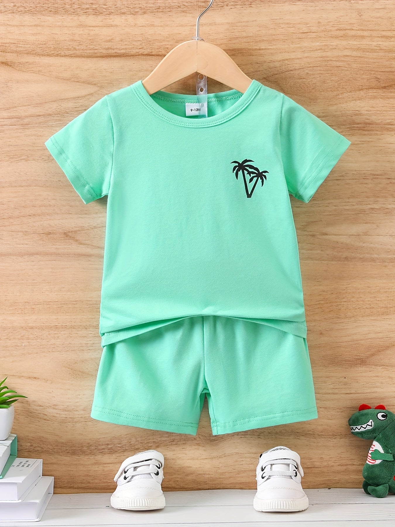 3-Piece Baby Boy's Coconut Tree Graphic T-shirt Shorts Set