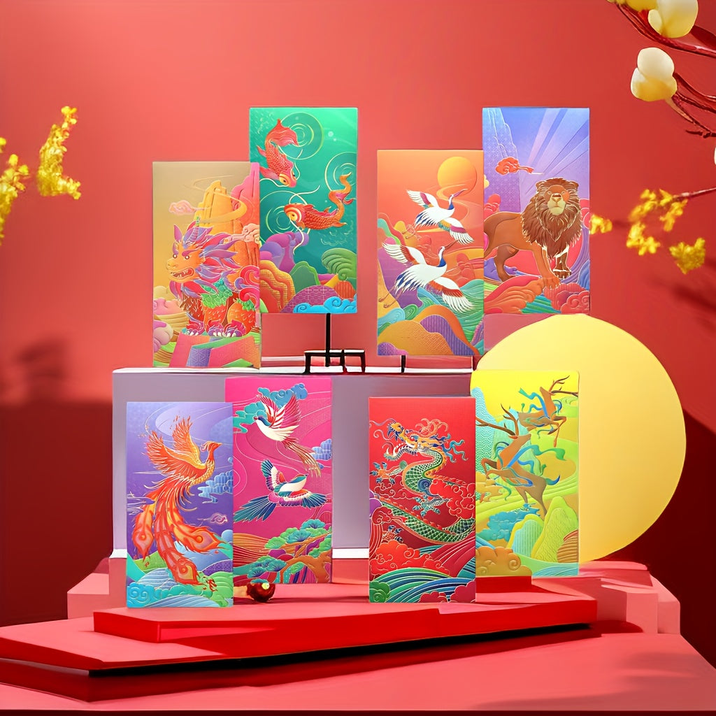 6pcs Thickened Pearlescent Red Envelopes For Year Supplies