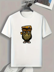 Owl Print Men's Graphic T shirt for Summer