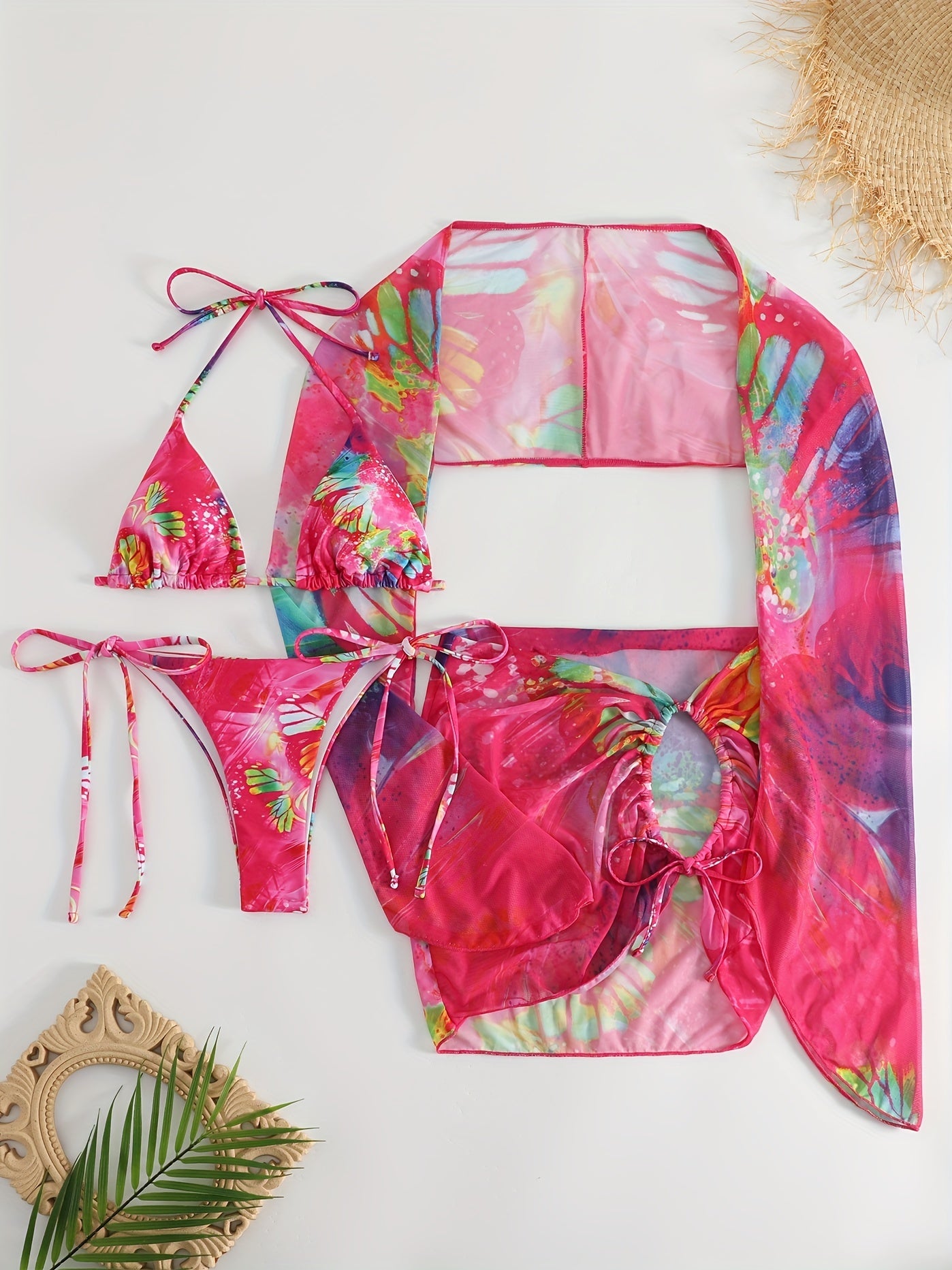 Bell Sleeve Swimsuit Women's Wrap Bathing Suit