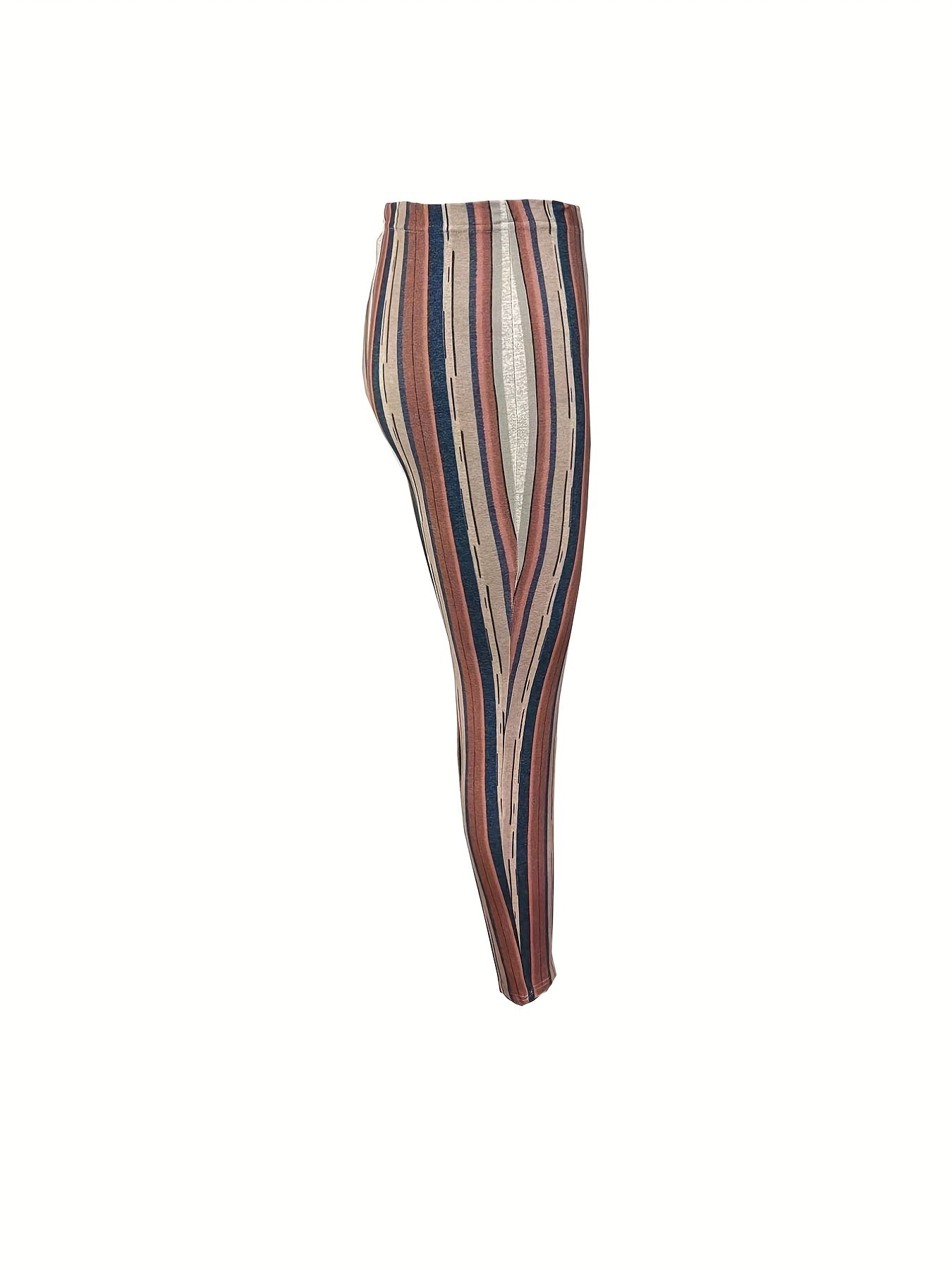High Waist Striped Skinny Leggings