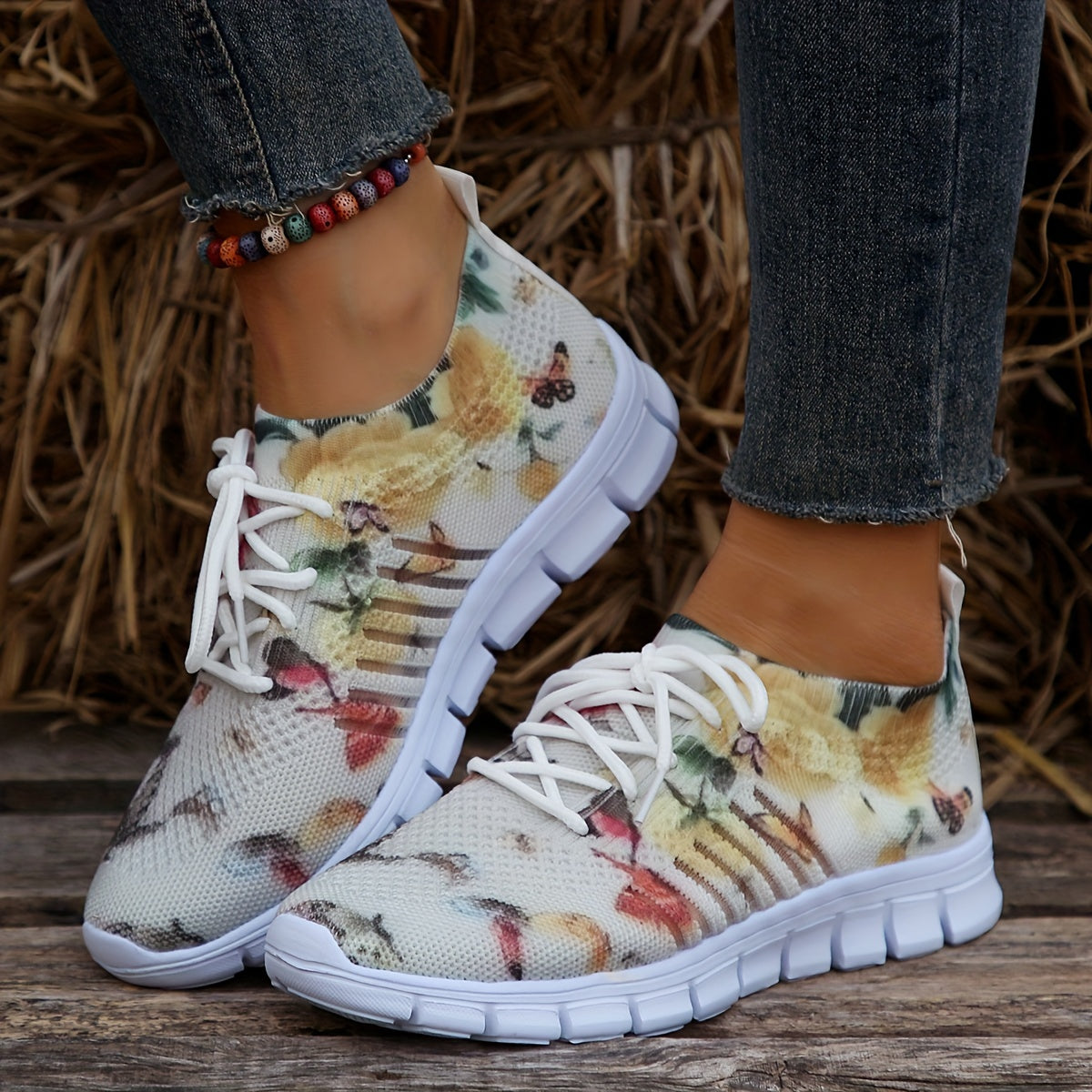 Women's Print Shock-absorbing Running Shoes Comfortable Outdoor Sports Shoes
