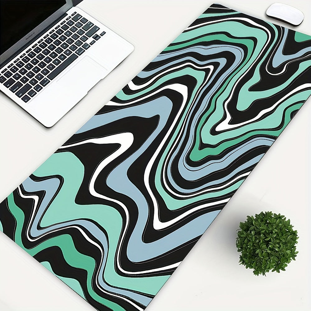 Grey/Green Fluid Large Mouse Pad Non-Slip Office Table Accessory