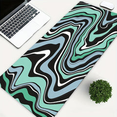 Grey/Green Fluid Large Mouse Pad Non-Slip Office Table Accessory