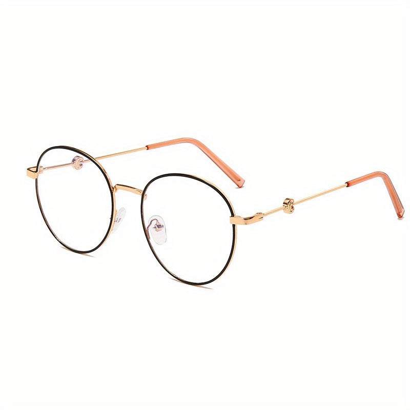 Retro Round Metal Frame Anti-Light Glasses for Men