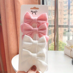 4pcs Baby Girls Bowknot Hair Clips Princess Headwear