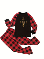 Sun Print Plaid Pajama Set