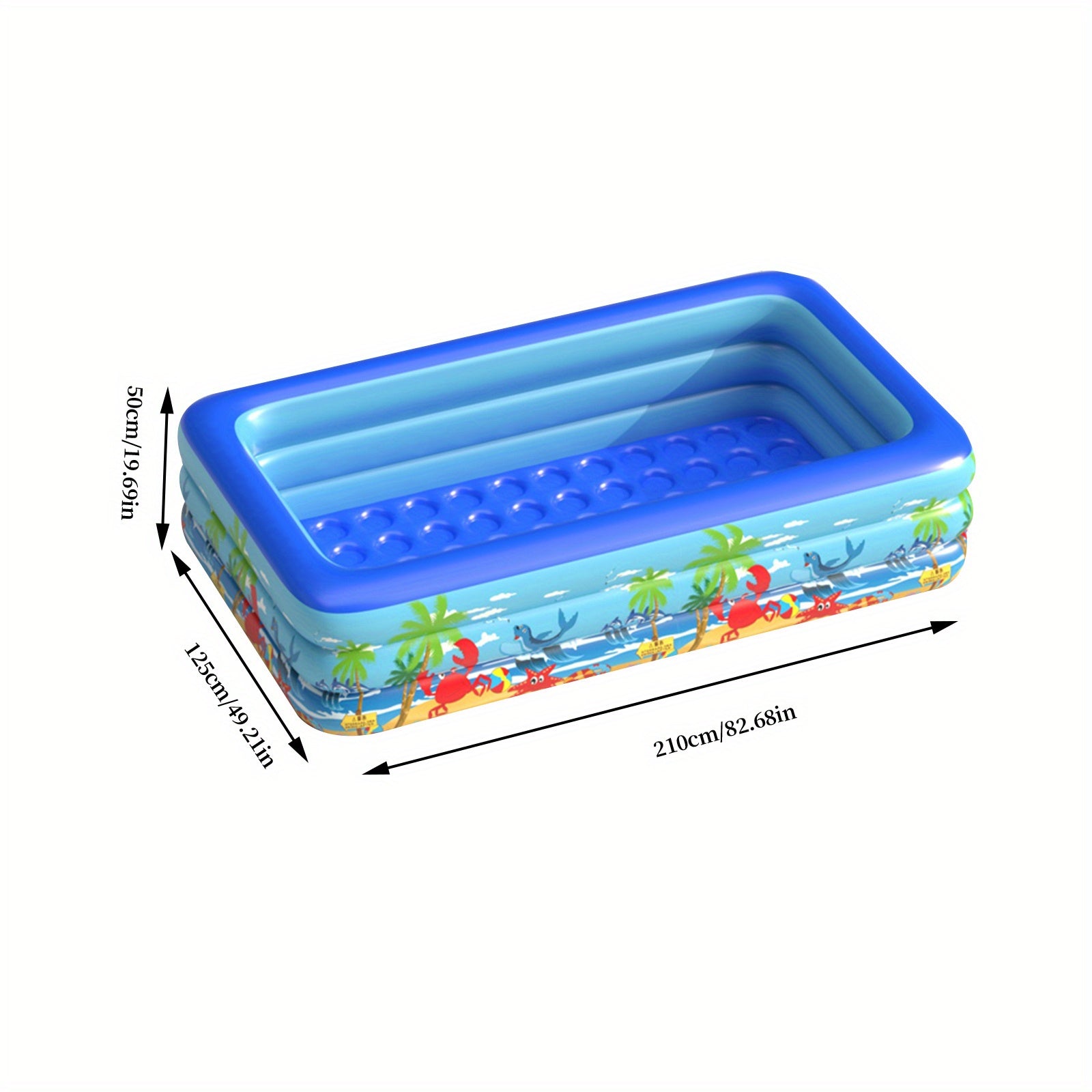 Family Paddling Pool 82inch Three Ring Large Ocean Ball Pool