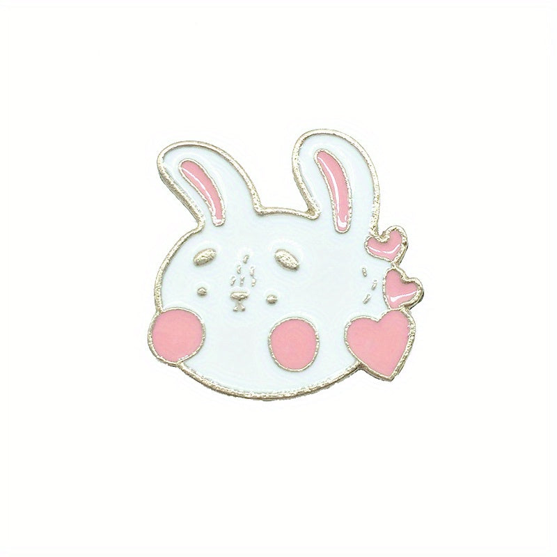 Cartoon Pink Bow Decor Cat Rabbit Brooch for Girls