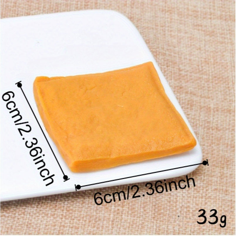 2pcs Yellow PVC Tofu Cubes Halloween Thanksgiving Pretend Play Food