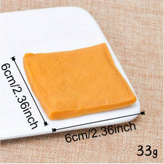 2pcs Yellow PVC Tofu Cubes Halloween Thanksgiving Pretend Play Food