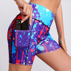 High Waist Biker Shorts with Pockets for Women