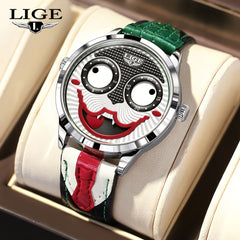 LIGE Fun Boys Watch Classic Clown No Pointer Student Quartz Watch Men