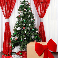 Red Sequin Backdrop Cloth Christmas Party Decoration