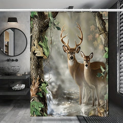 Waterproof Deer Shower Curtain Soft & Durable Bathroom Decor