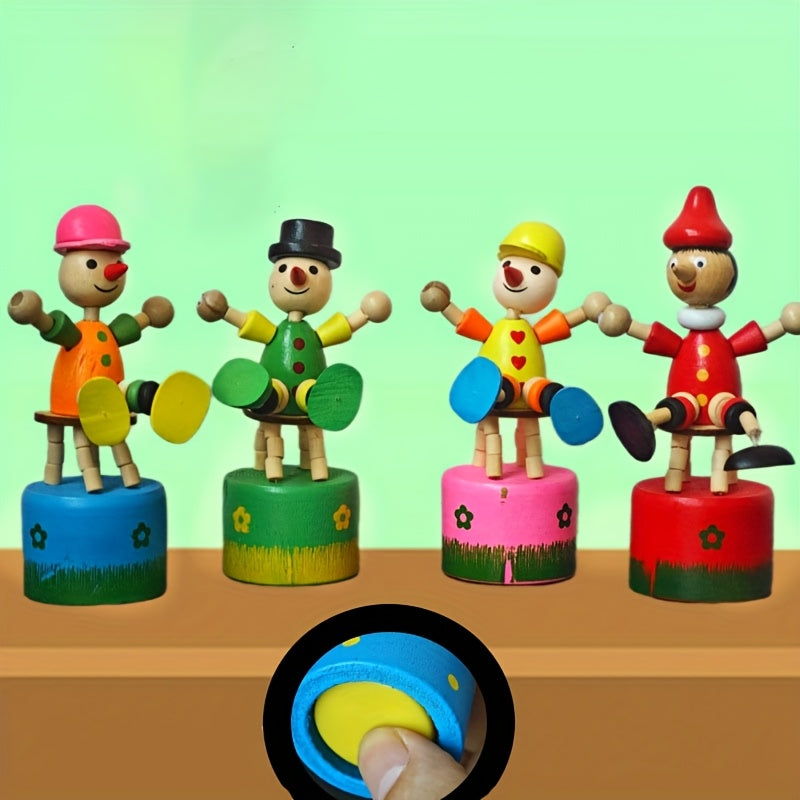 Cartoon Wooden Dancing Clown Swing Puppet Toy for Kids