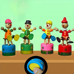 Cartoon Wooden Dancing Clown Swing Puppet Toy for Kids