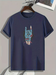 Rock Zombie Hand Pattern T-shirt Short Sleeve Top Casual Tee Men's Clothes