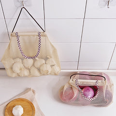 4pcs Veg Fruit Storage Bags Hanging Breathable Kitchen Mesh B