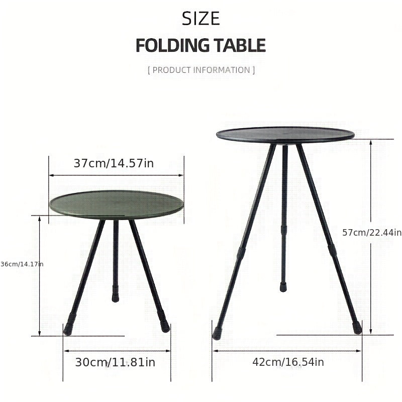 Portable Folding Telescopic Round Table Adjustable Height