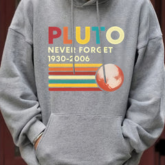 Men's Casual Letter Print Hooded Sweatshirt Long Sleeve Drawstrings