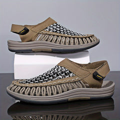 Men's Hollow Out Slip On Lightweight Sandals Hook And Loop Fastener